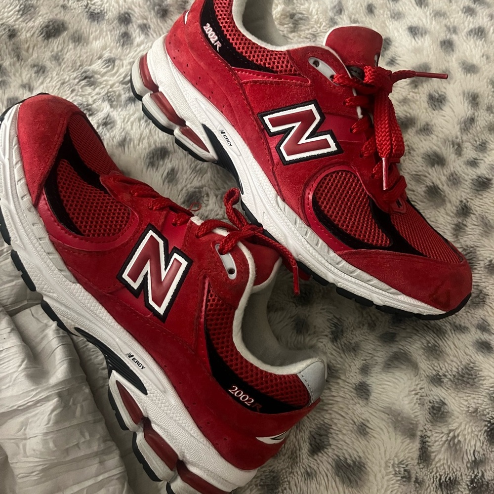 New Balance Red and White Athletic Shoes
